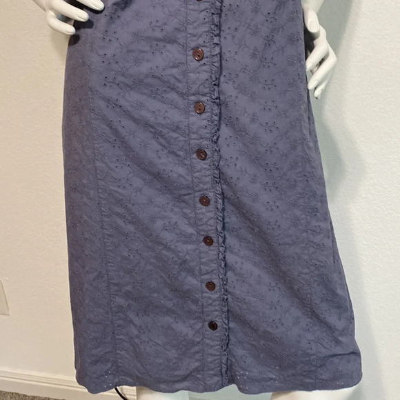 The Territory Ahead Eyelet Gray Blue Short Sleeve Scoop Neck Dress Size 12 - Picture 3 of 7
